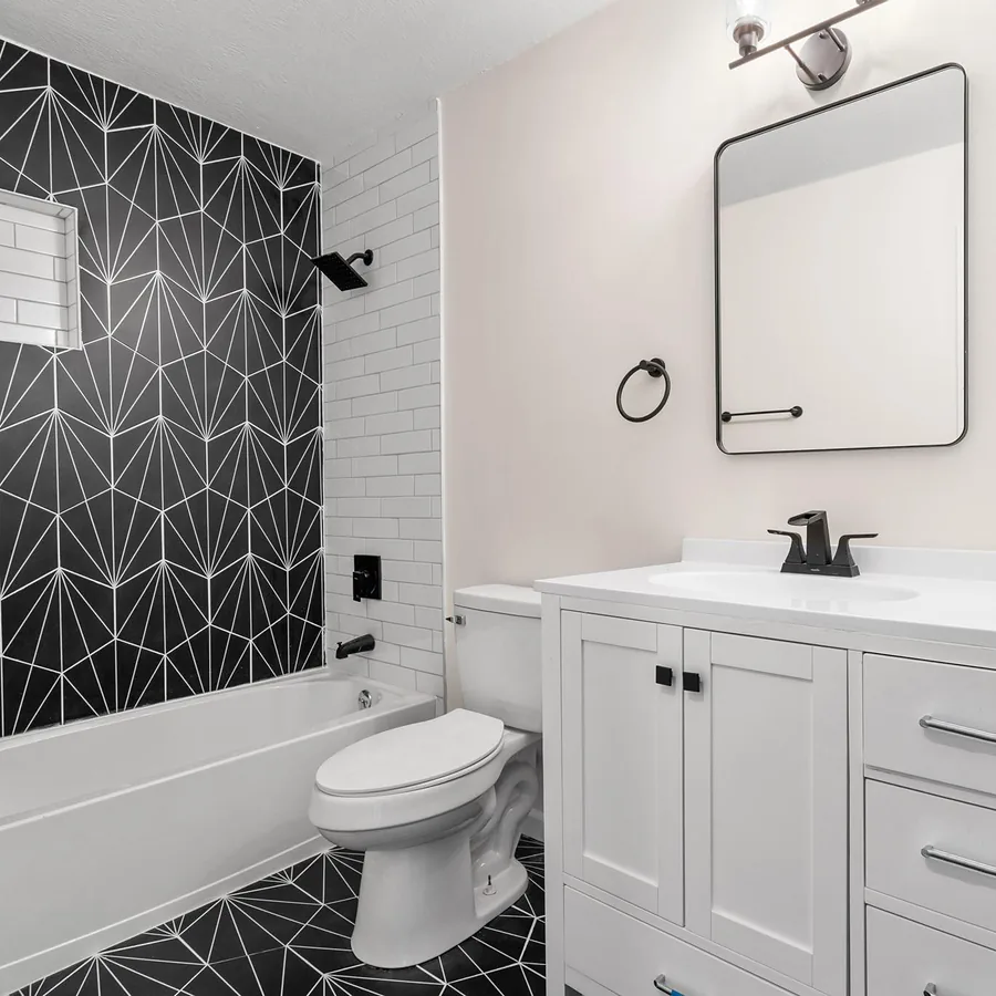 Hall bath, finished